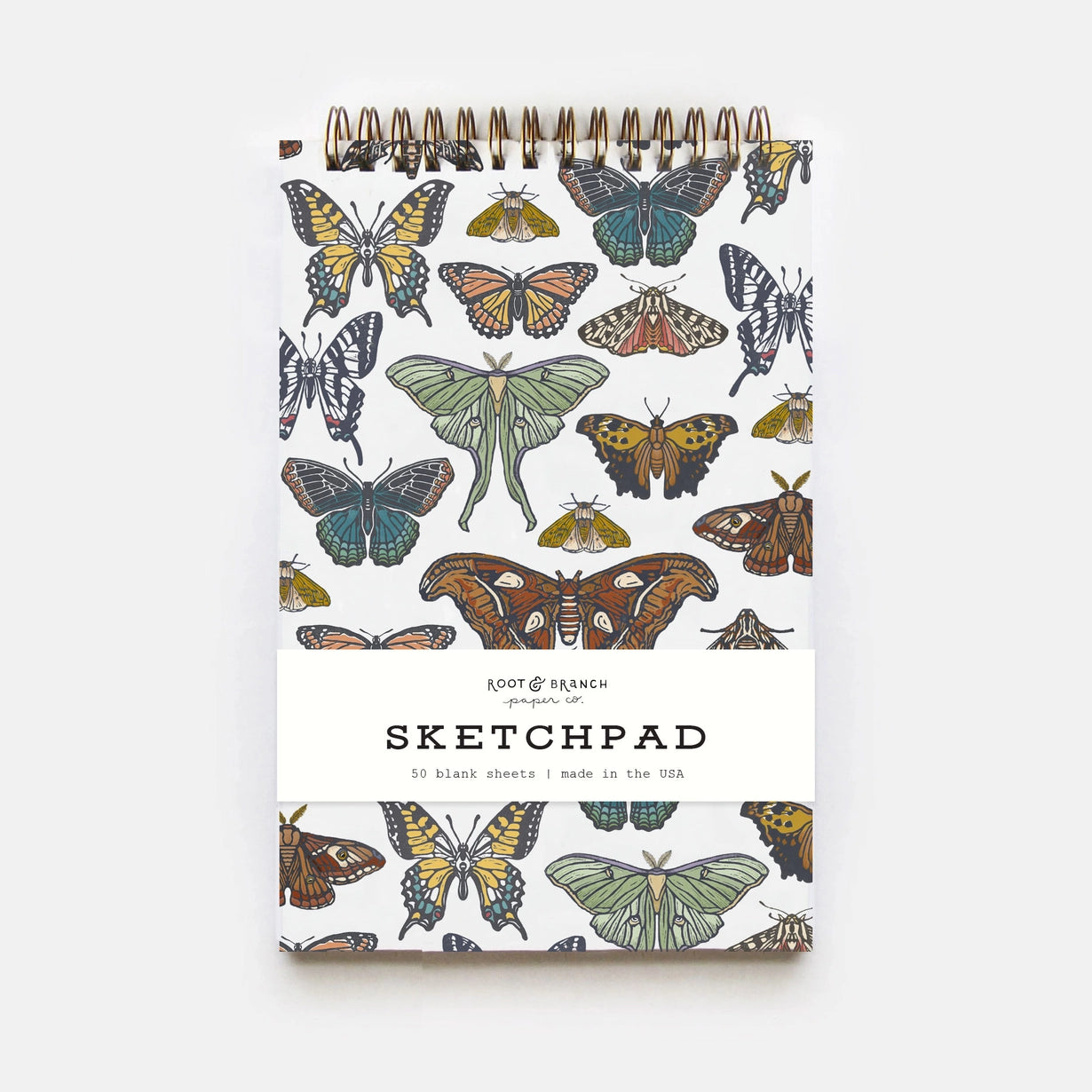 Butterfly and Moth Spiral Bound Sketchpad