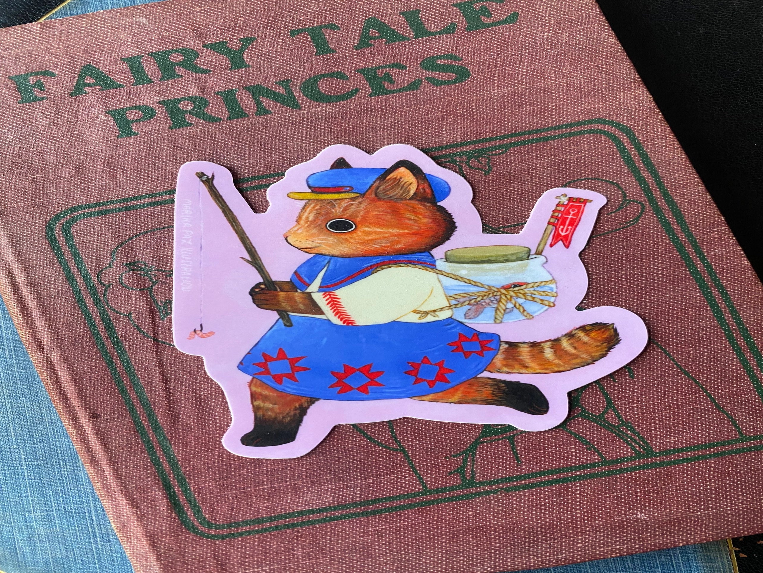 Cat Fisherman Sticker