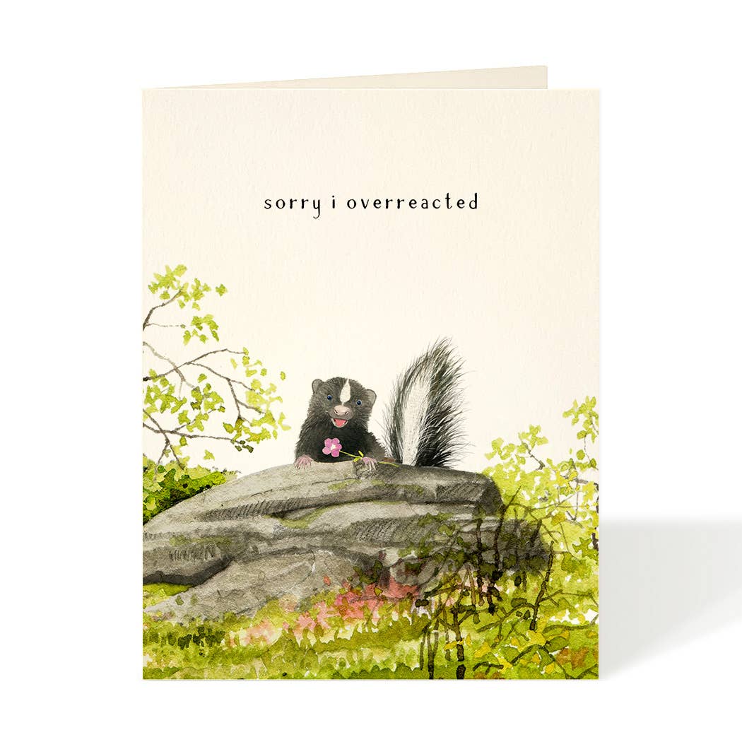 Overreaction Skunk Apology Card