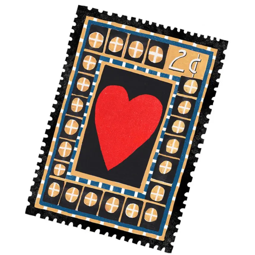Folk Heart Stamp Sticker