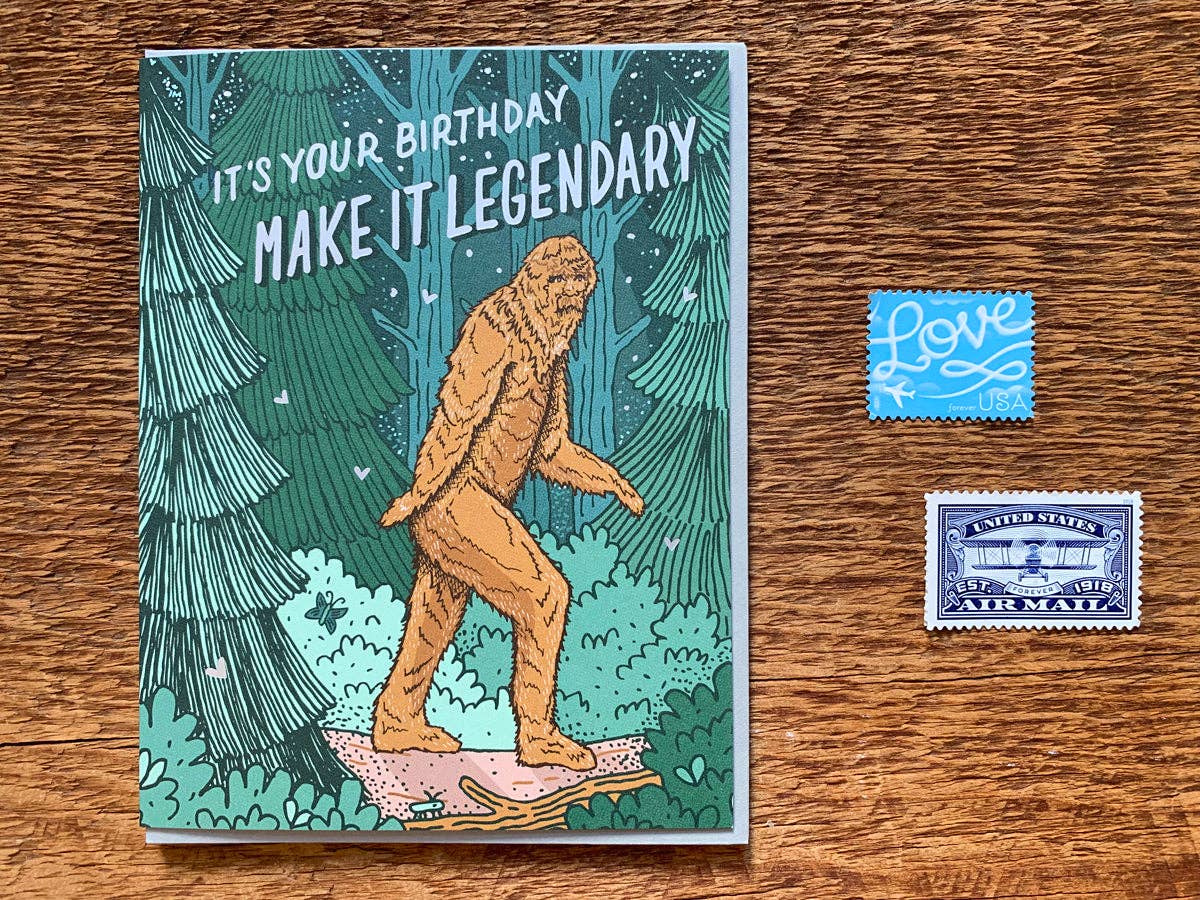 Legendary Bigfoot Birthday Card