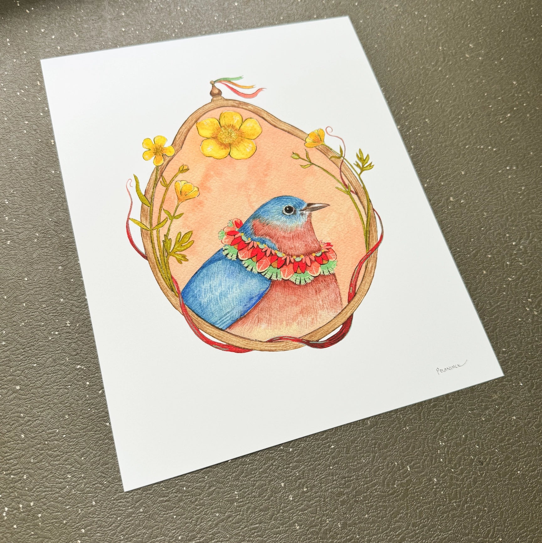 Bluebird of Buttercups Print - 8" x 10"