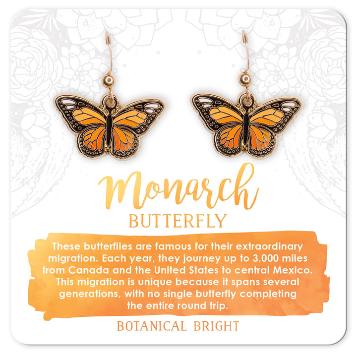 Monarch Butterfly Dangle Earrings