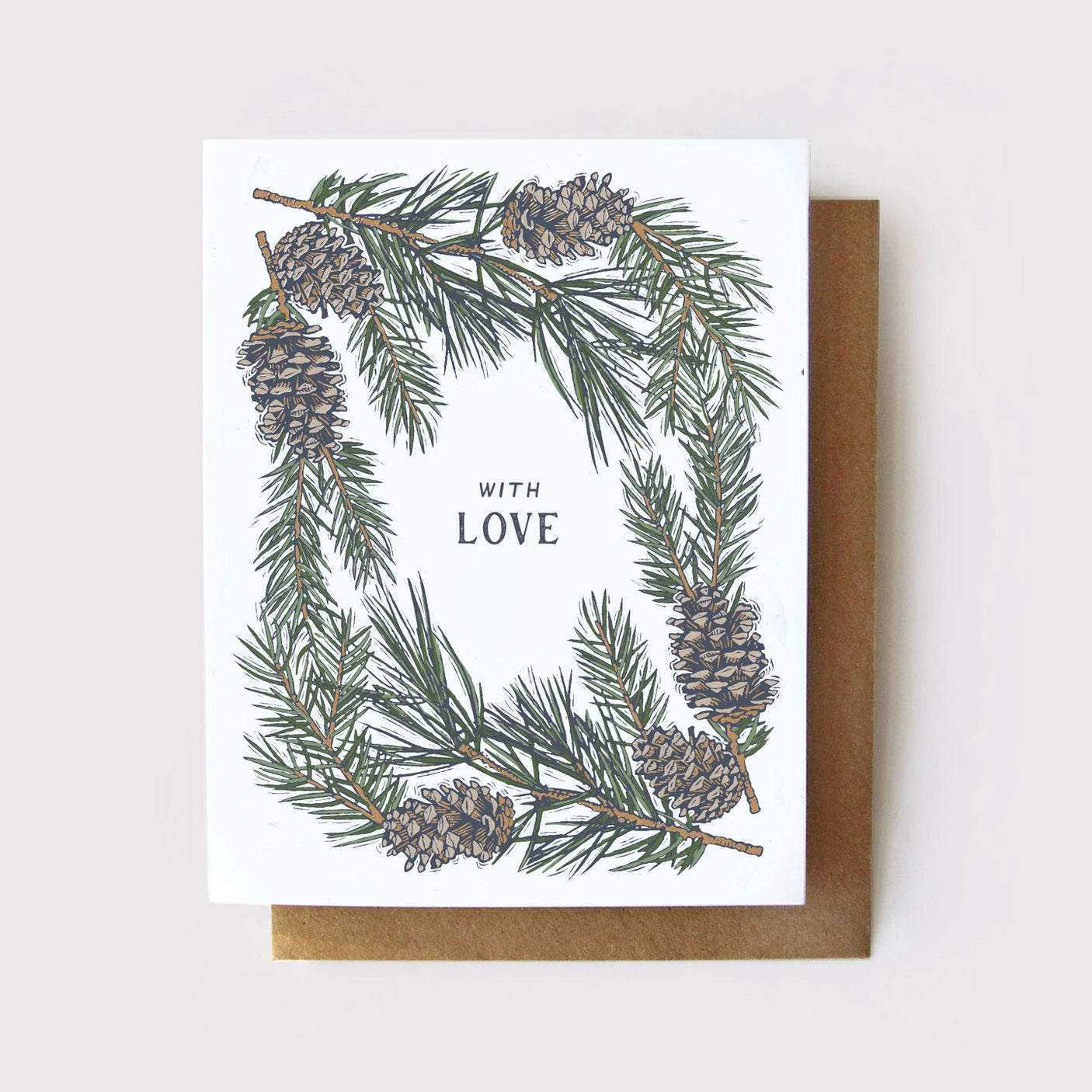 Evergreen Winter Love Card