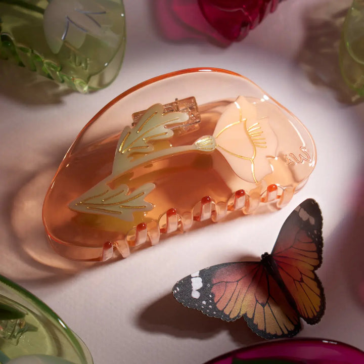California Poppy Hair Claw Clip