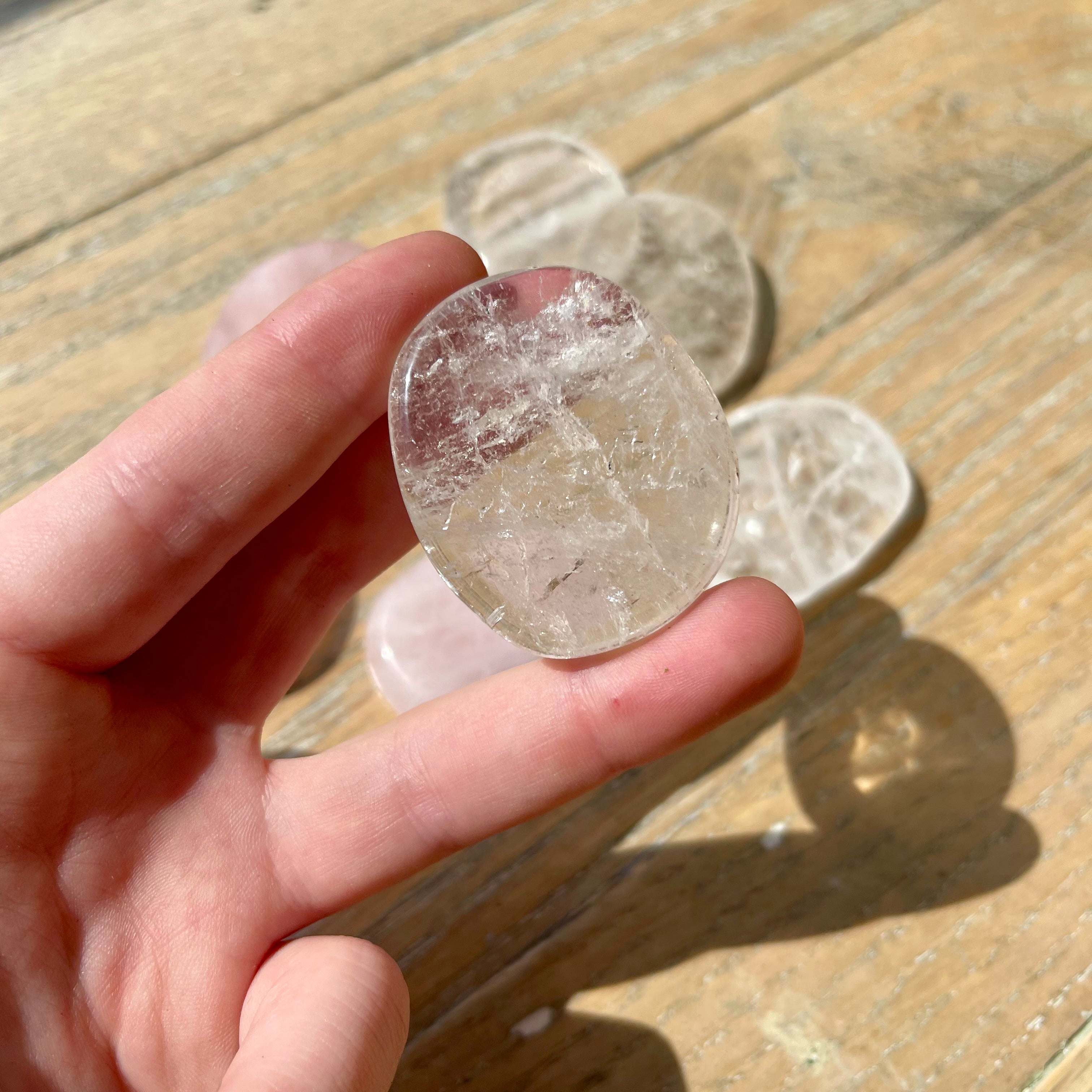 Flat Crystal Palm Stone - 2 Styles