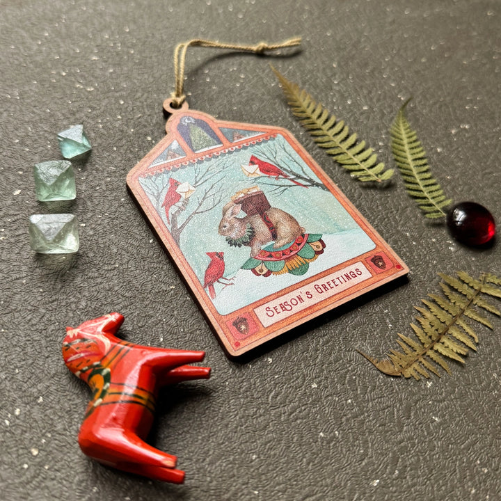 Season's Greetings Bunny Ornament
