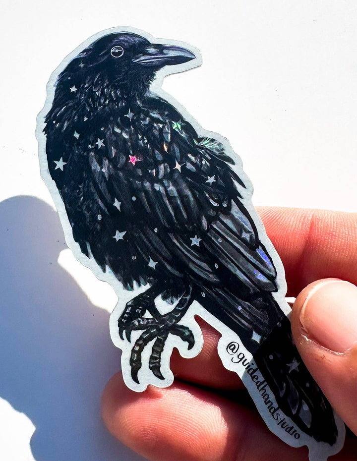Holographic Raven Sticker