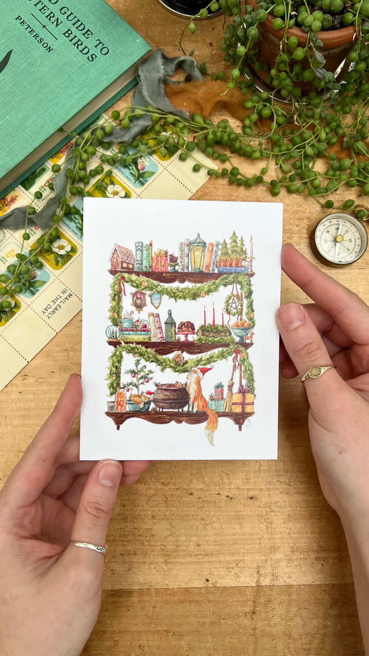 The Christmas Witch's Shelves Postcard