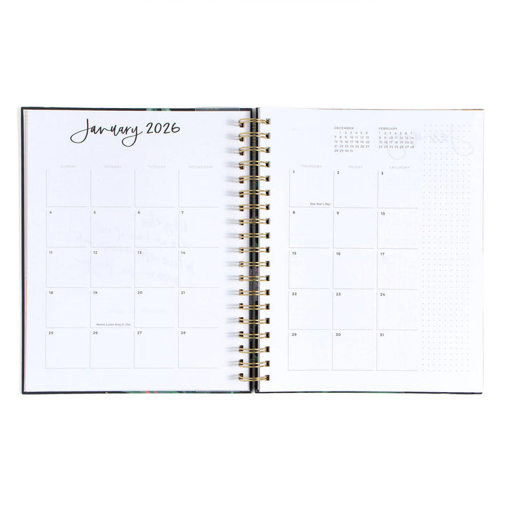 Dark Riverbend Floral Planner: 2026 Calendar Year
