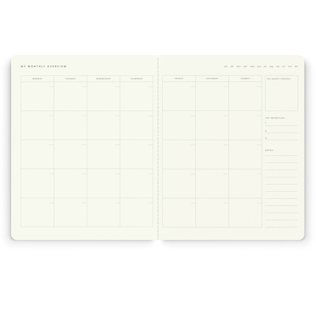 Pink Floral Stitched Monthly Planner