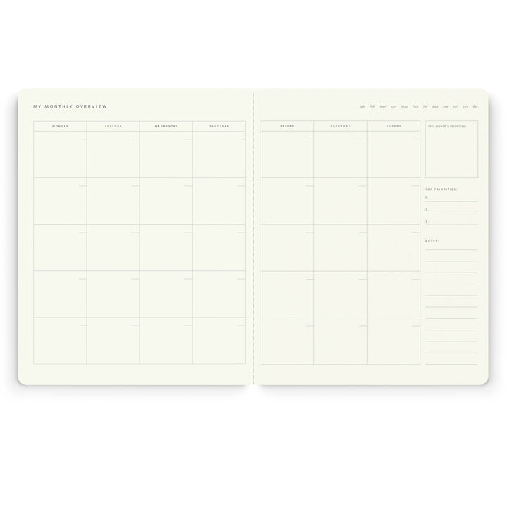 Orange Vine Stitched Monthly Planner