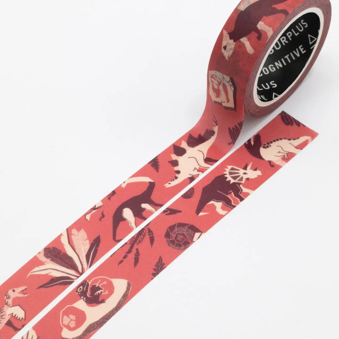 Red Retro Dinosaur Washi Tape