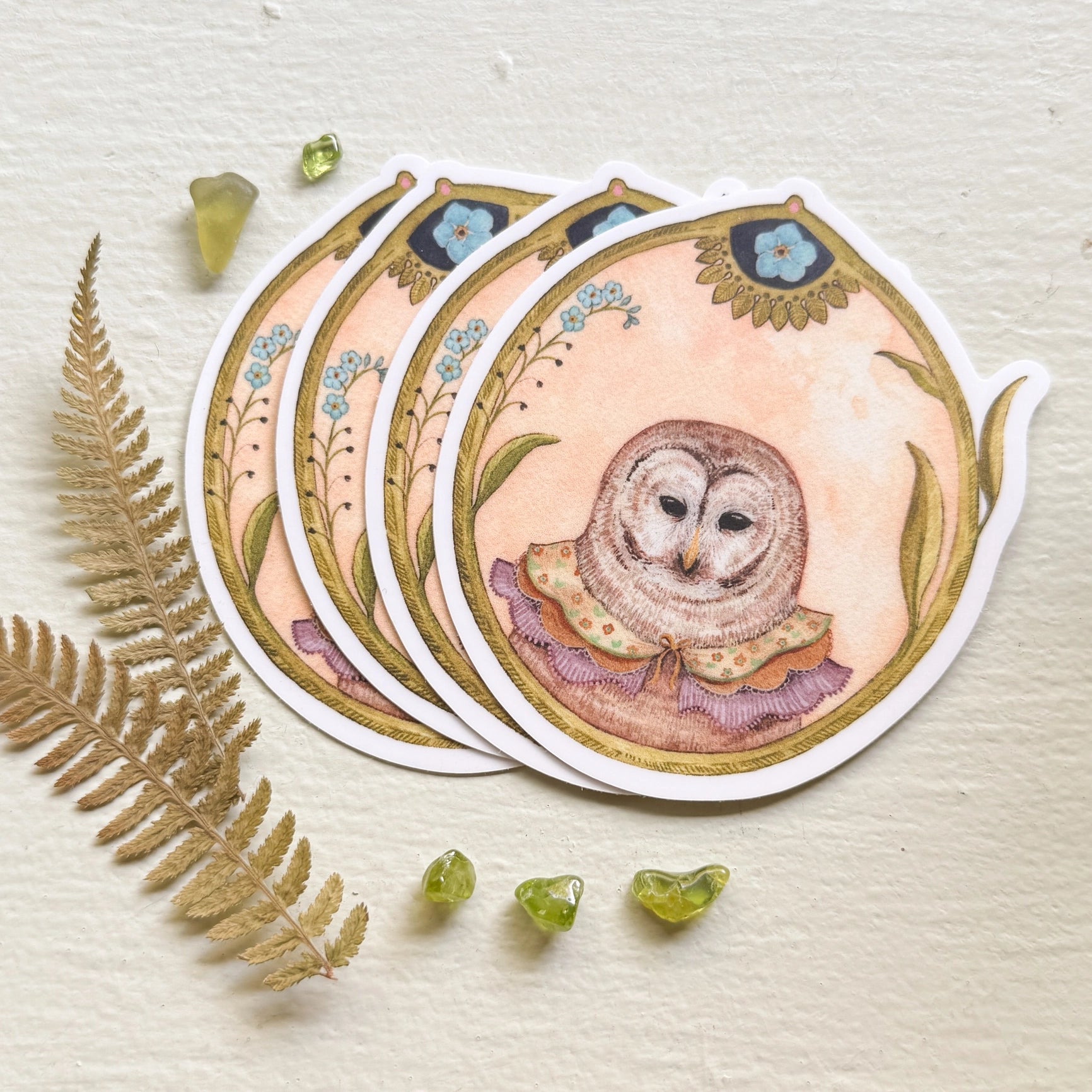 Owl of Forget-Me-Nots Sticker