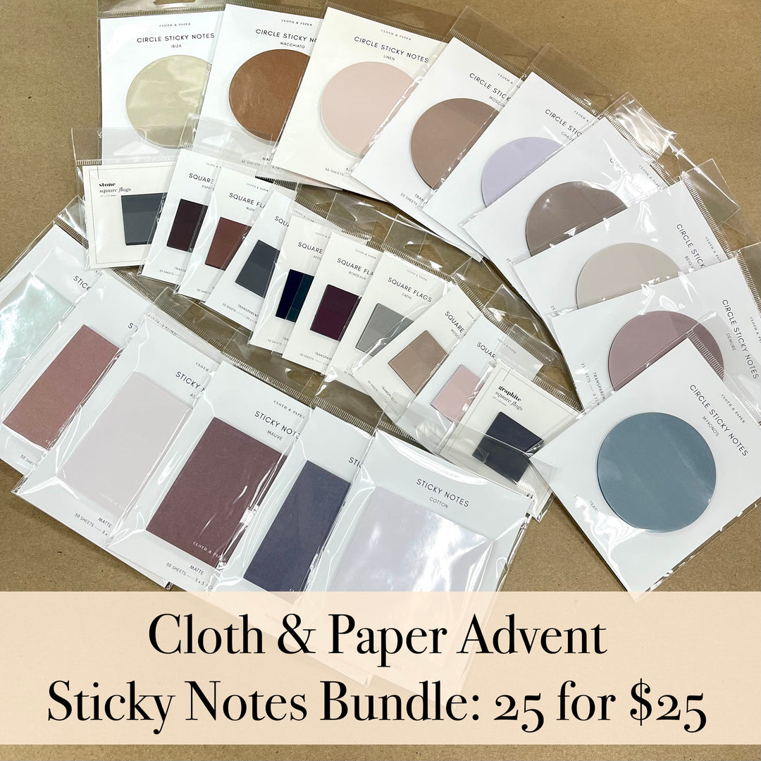 Cloth & Paper Advent Sticky Notes Bundle (25 Stickies for $25)