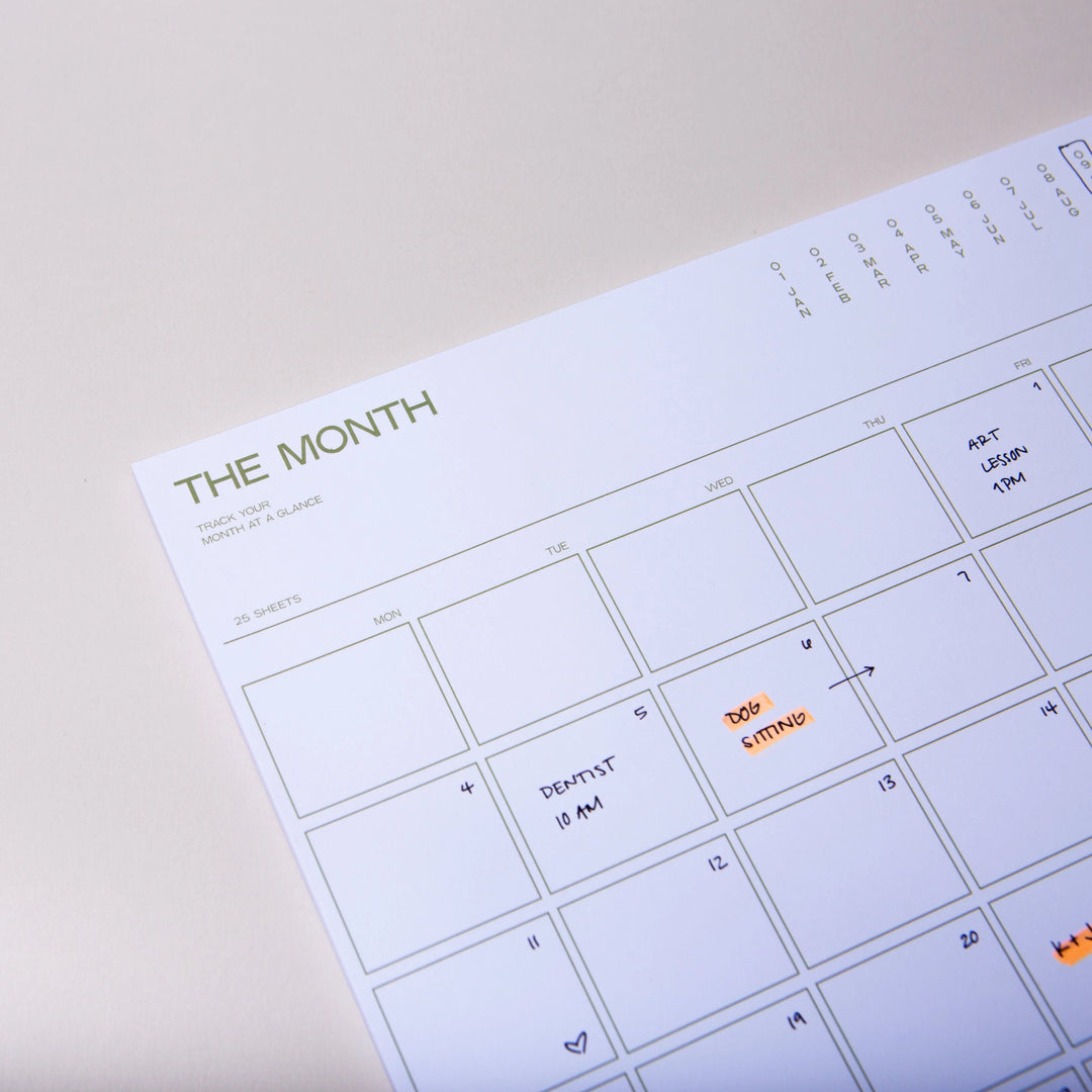 Utilitarian Monthly Desk Planner