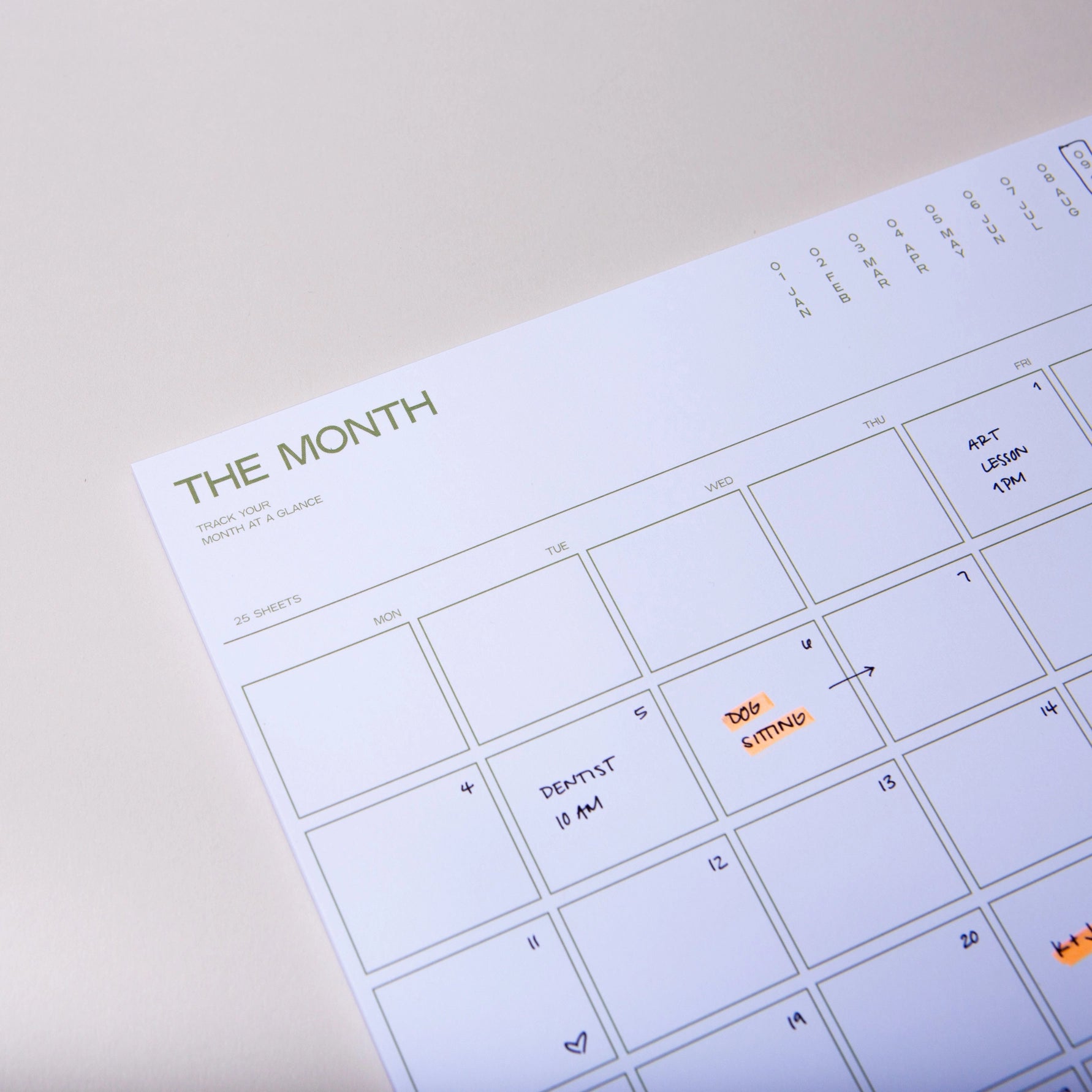 Utilitarian Monthly Desk Planner