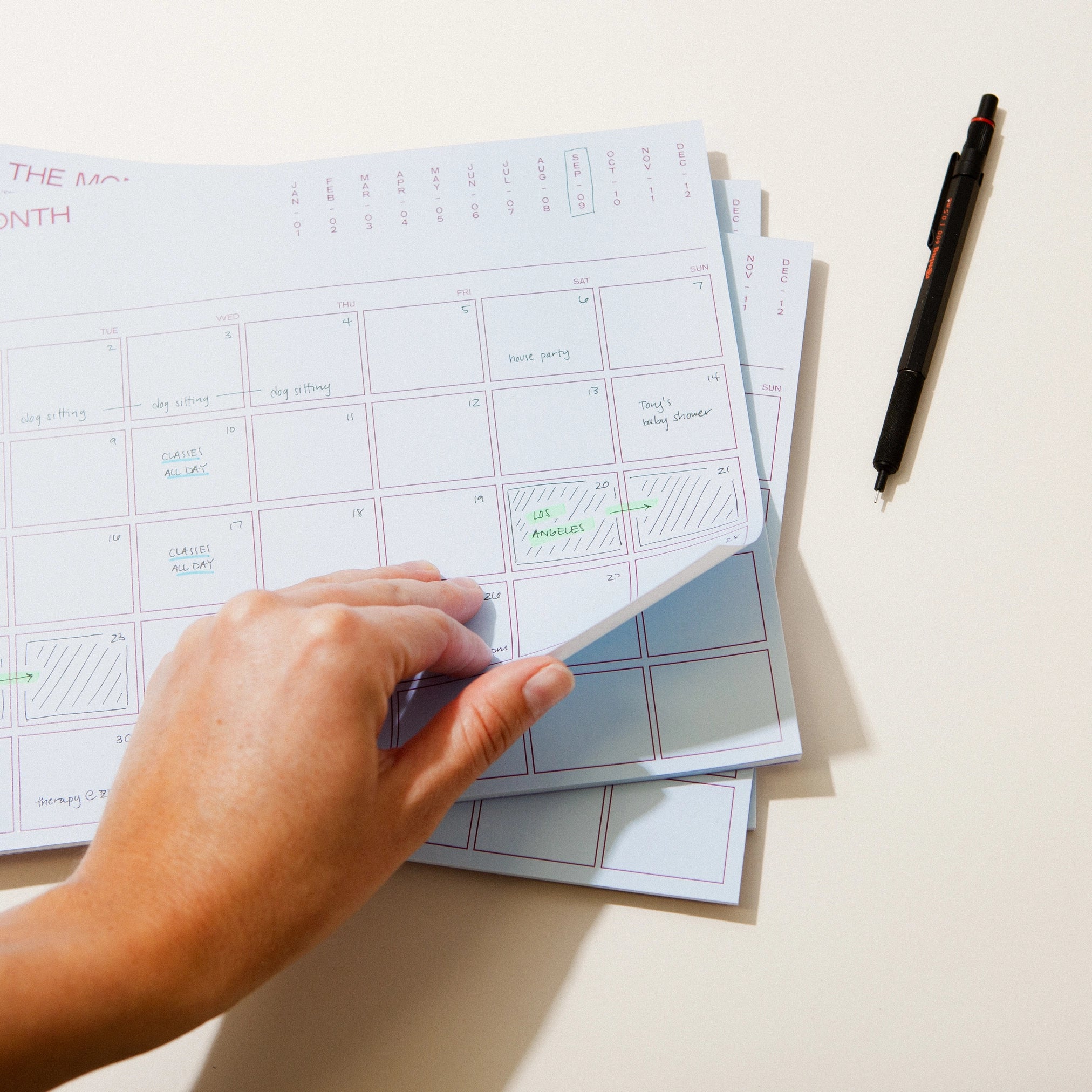 Utilitarian Monthly Desk Planner