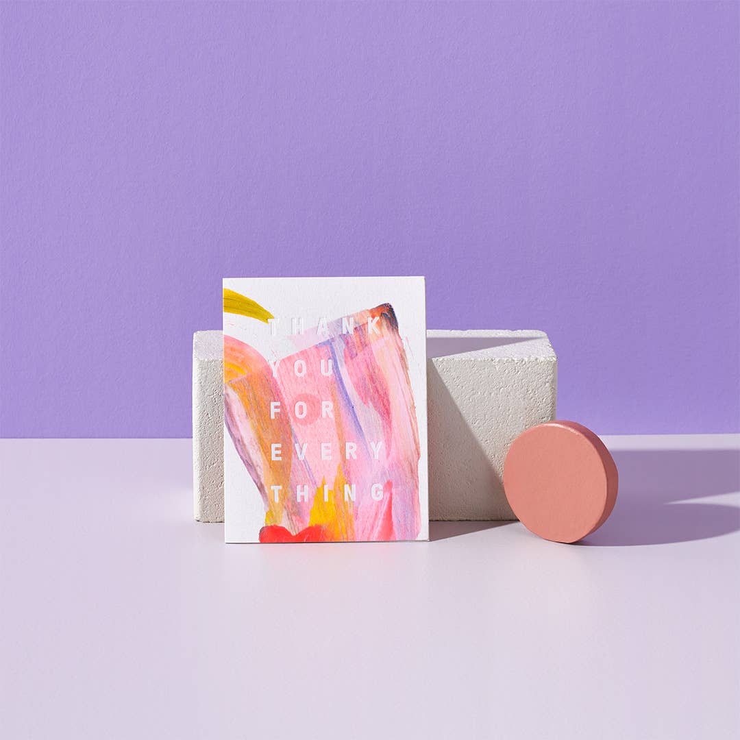 Rainbow Thank You For Everything Hand-Painted Card