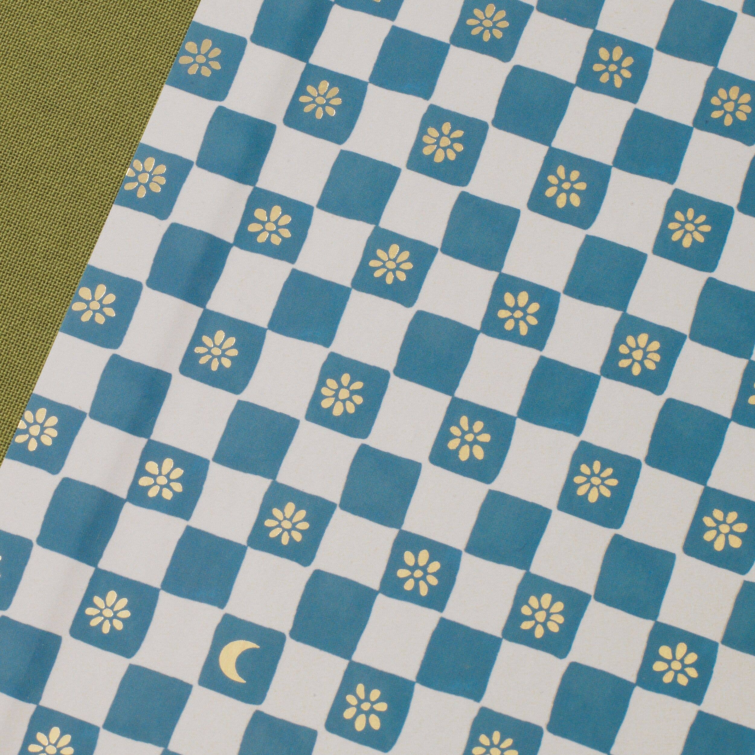 Checkered Night Sky Fabric Guided Wellness Journal