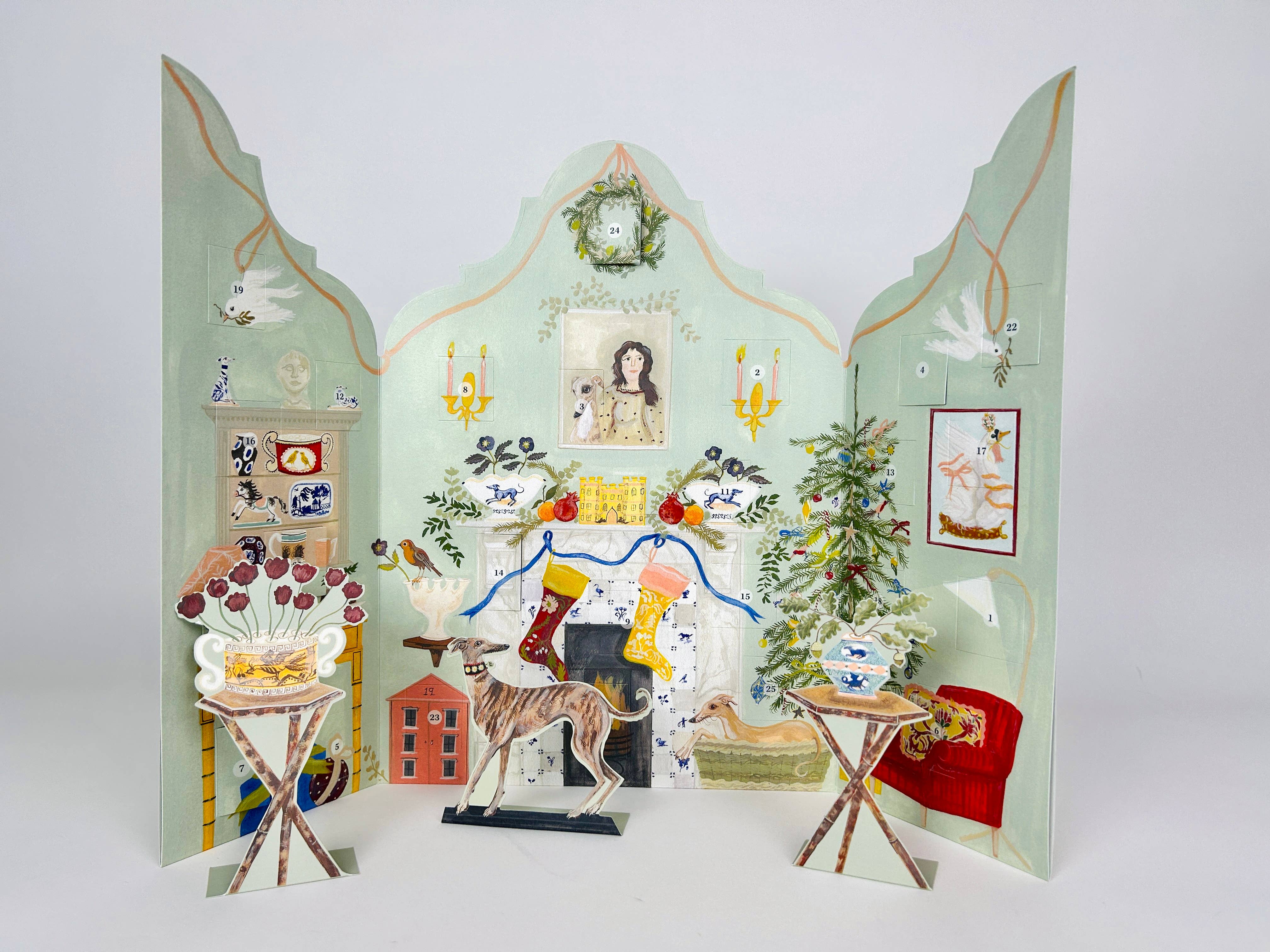 Festive Dutch Gable Standing Advent Calendar