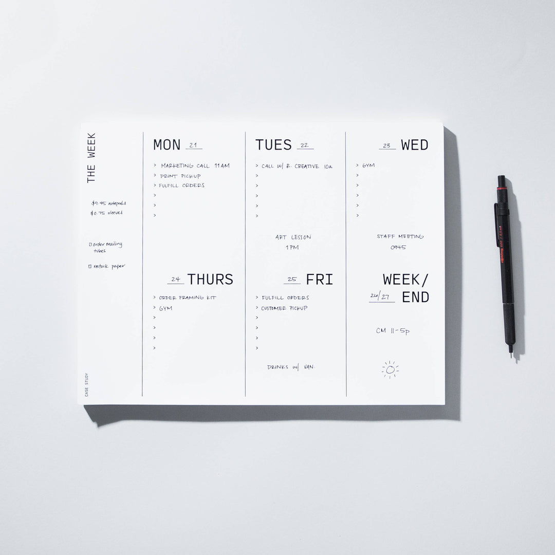 Utilitarian Weekly Desk Planner
