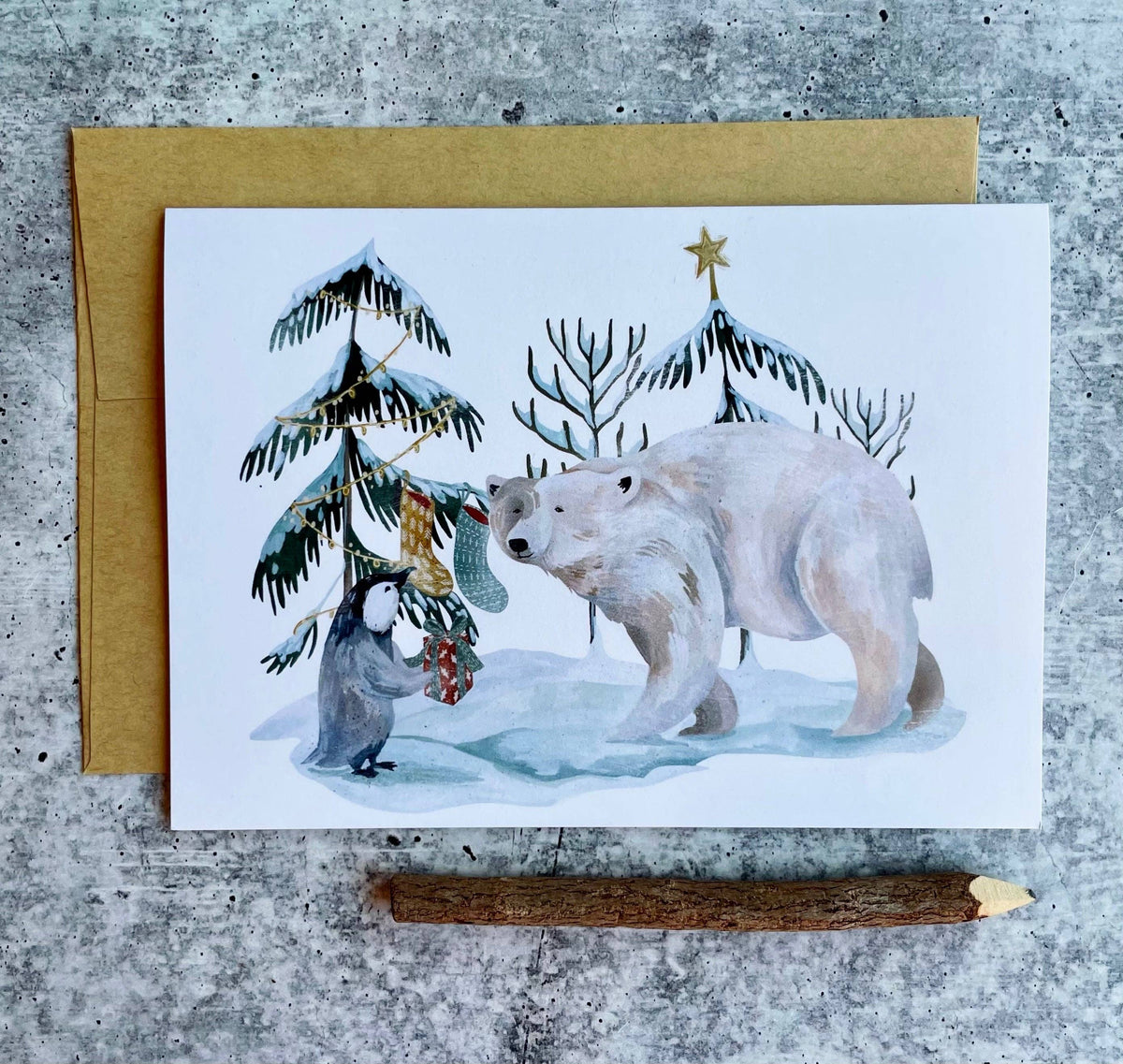 Arctic Christmas Polar Bear Card