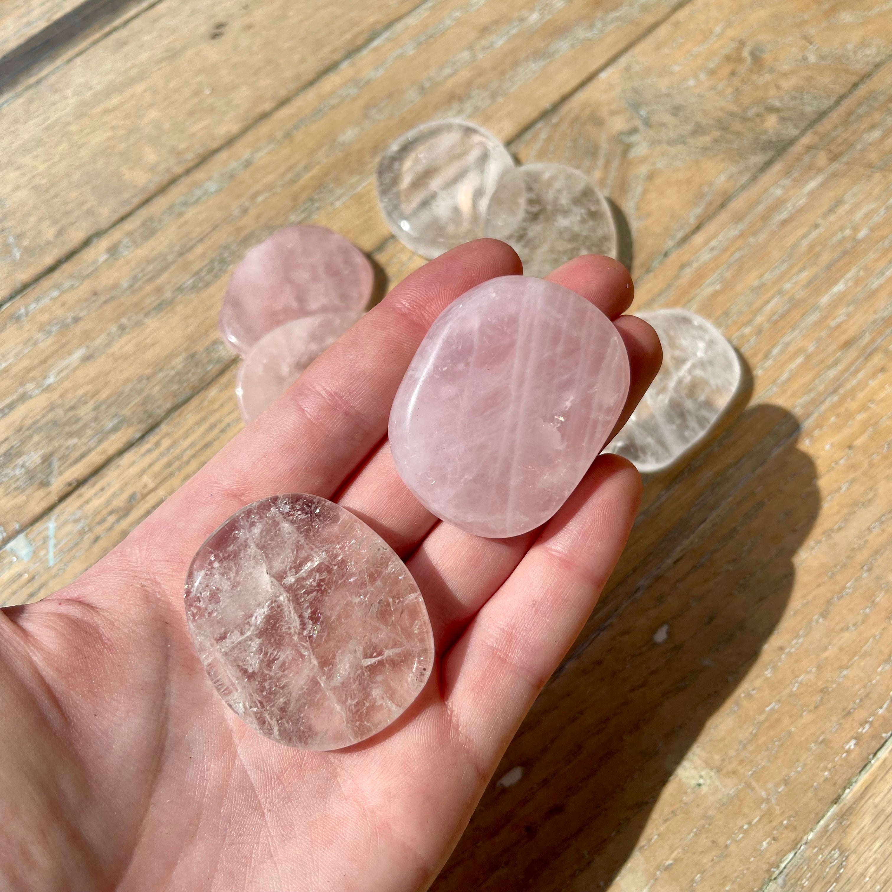 Flat Crystal Palm Stone - 2 Styles