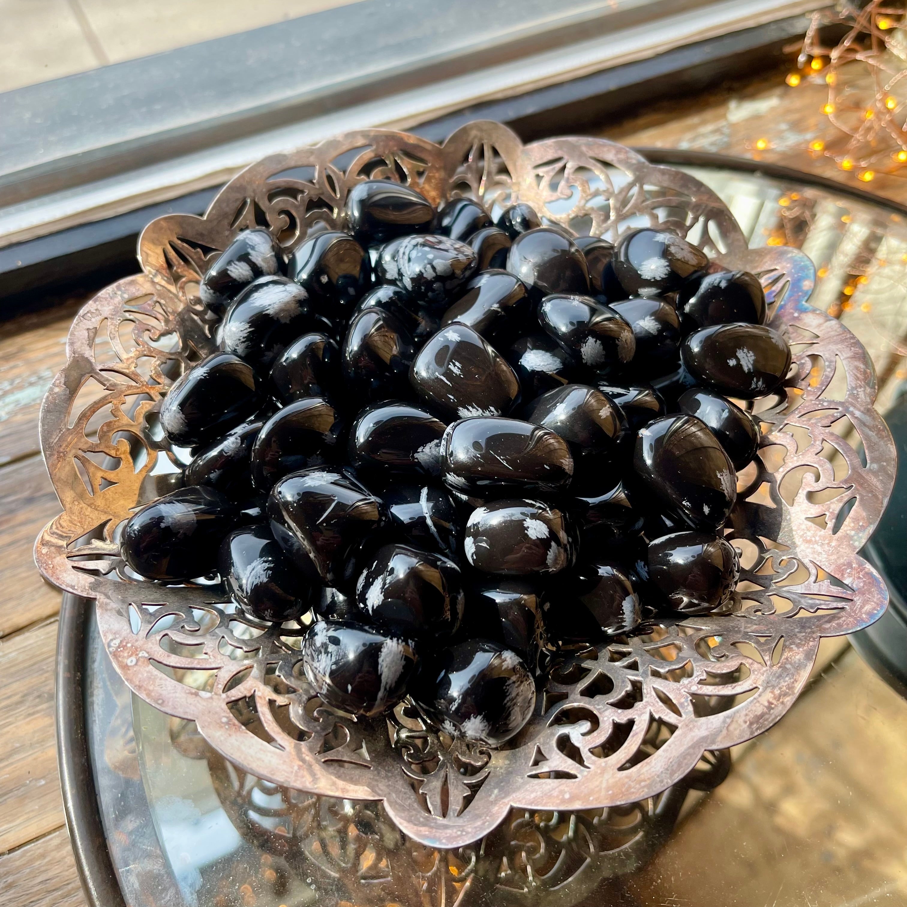 Snowflake Obsidian - Set of 3 Tumbles