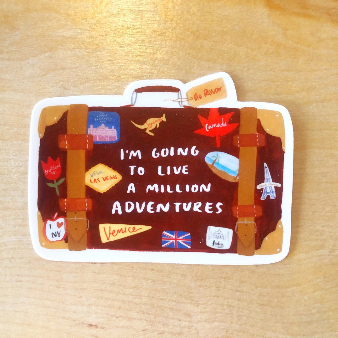 Million Adventures Suitcase Sticker