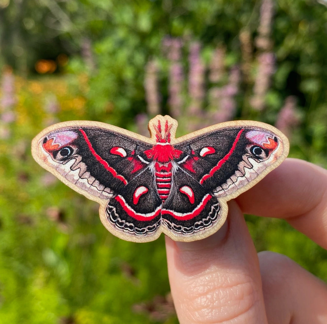 Cecropia Moth Wooden Pin