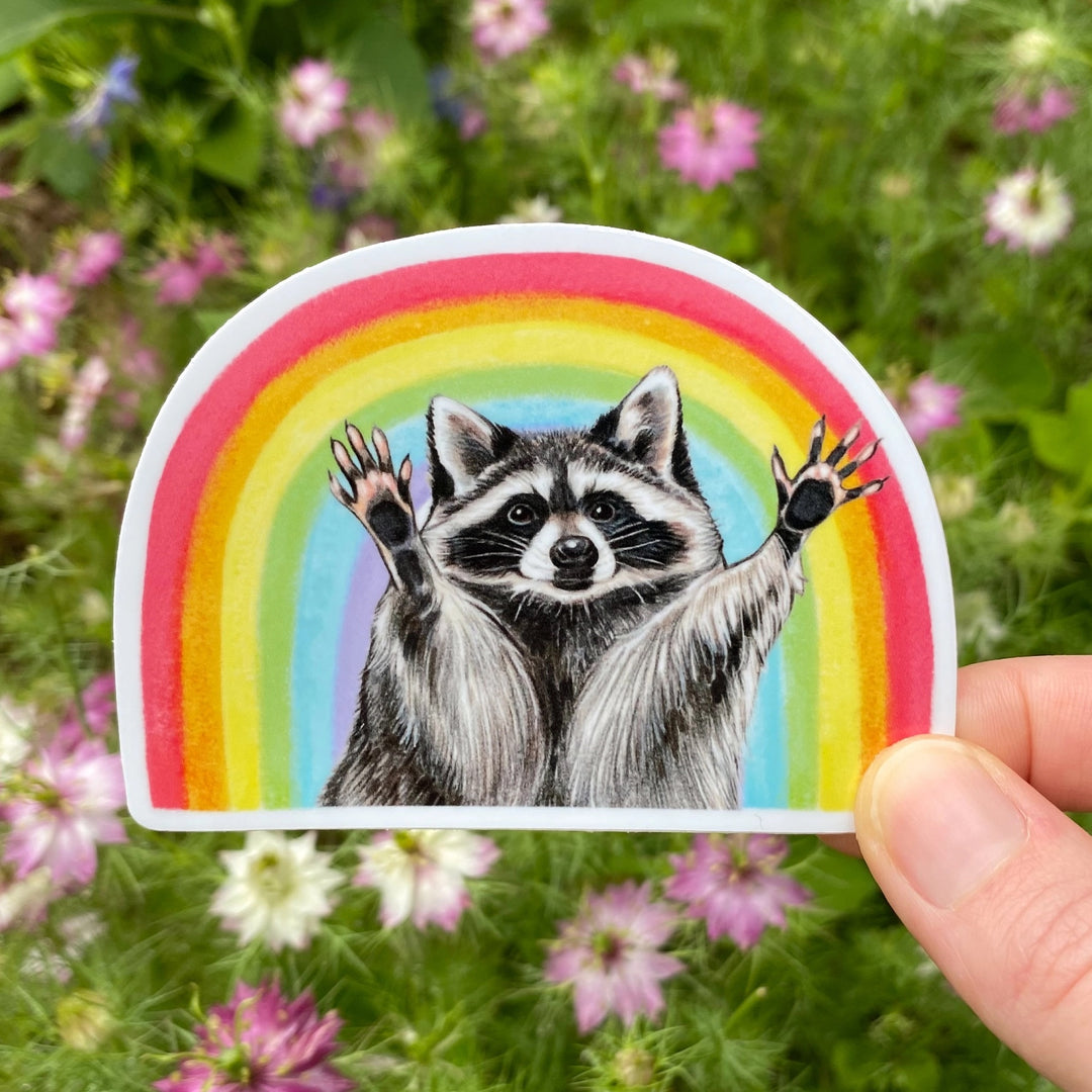 Rainbow Raccoon Sticker