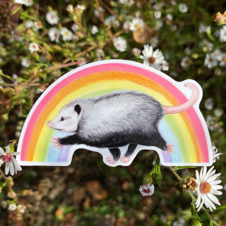 Raz the Opossum Rainbow Sticker