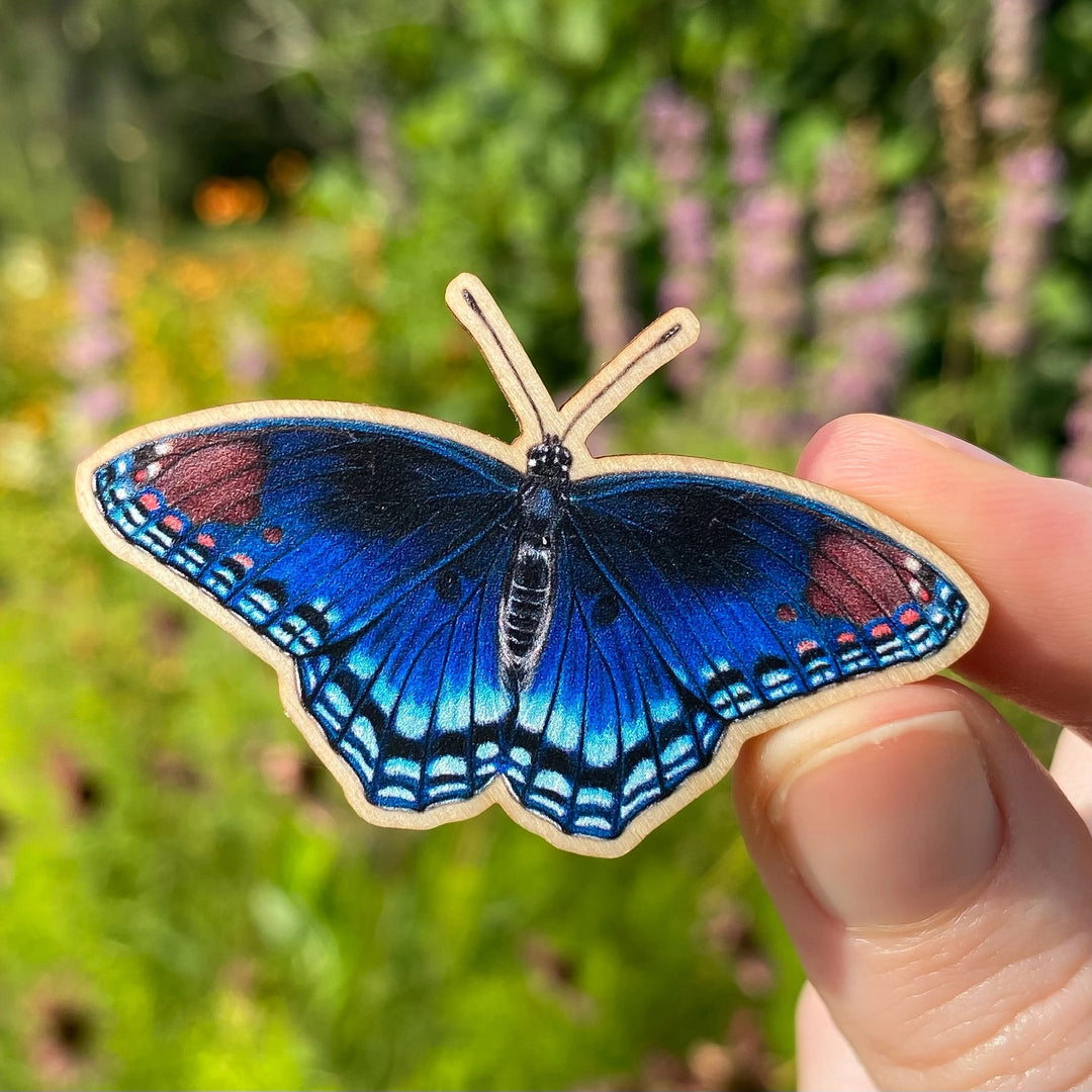 Red-Spotted Purple Butterfly Wooden Pin