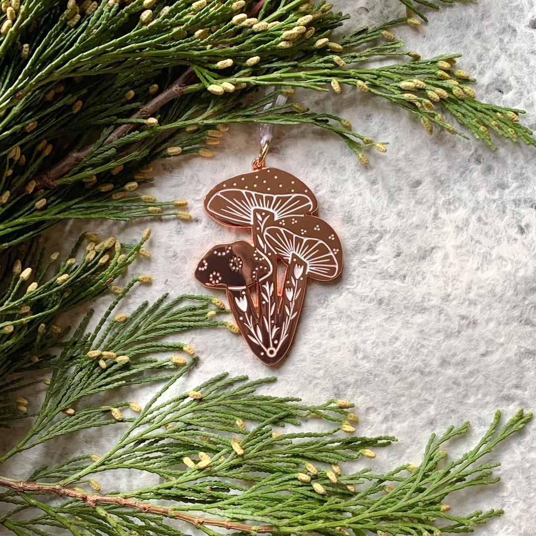 Copper Mushroom Ornament