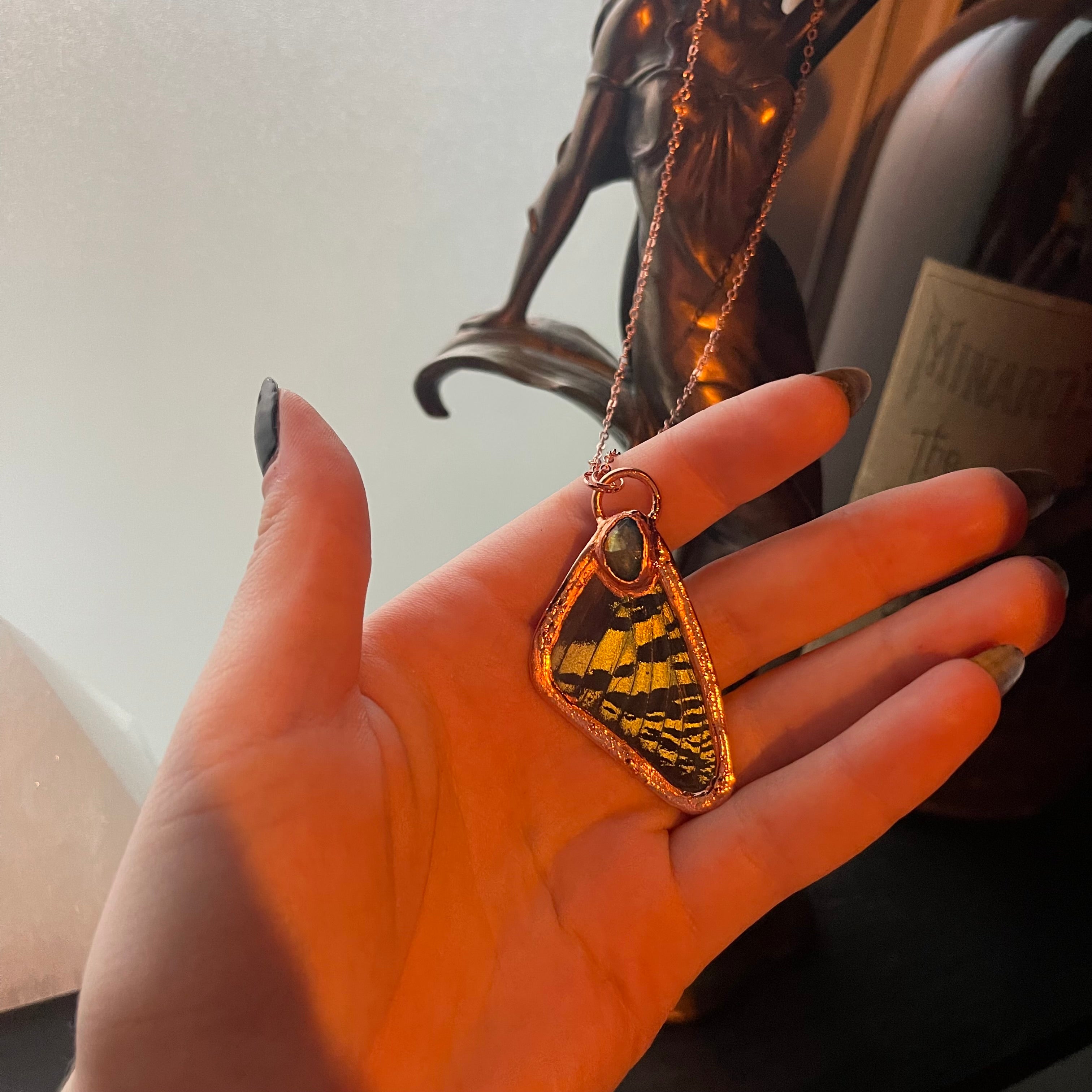 Butterfly Wing and Crystal Necklaces