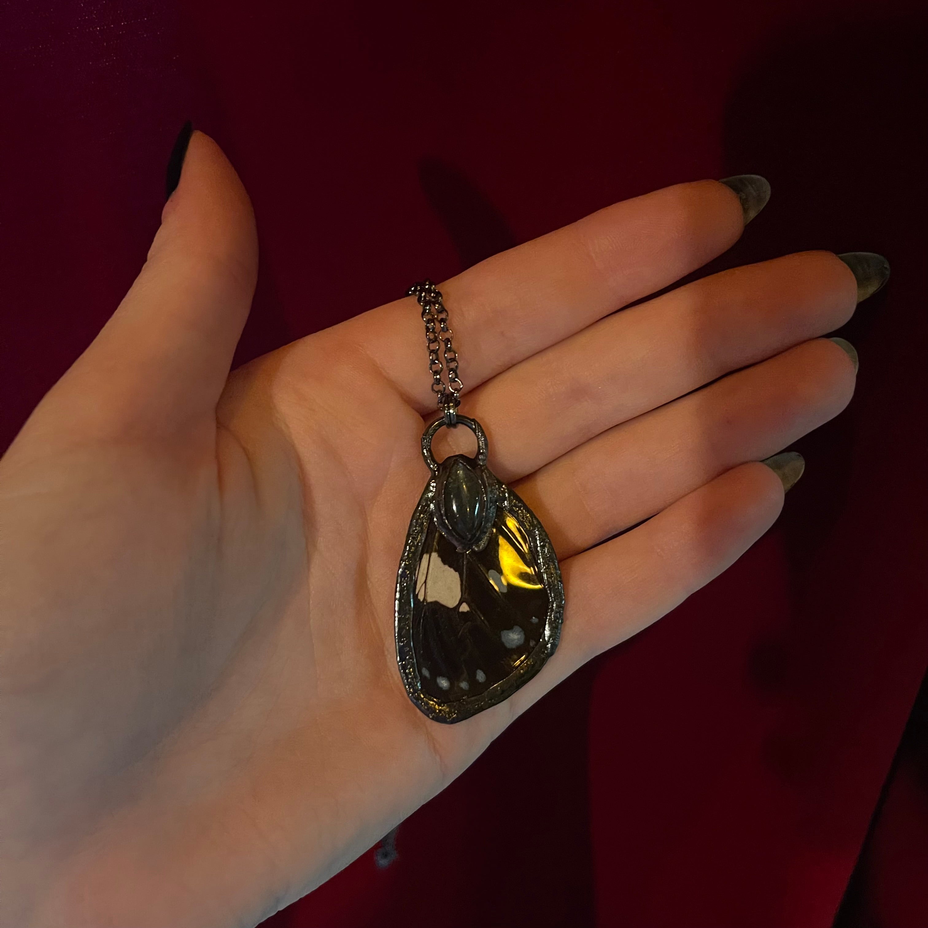 Butterfly Wing and Crystal Necklaces