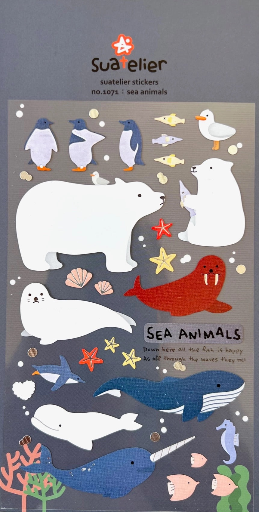 Happy Sea Animal Sticker Sheet