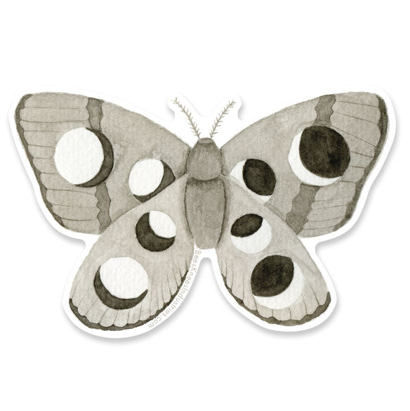 Lunar Phases Moth Sticker