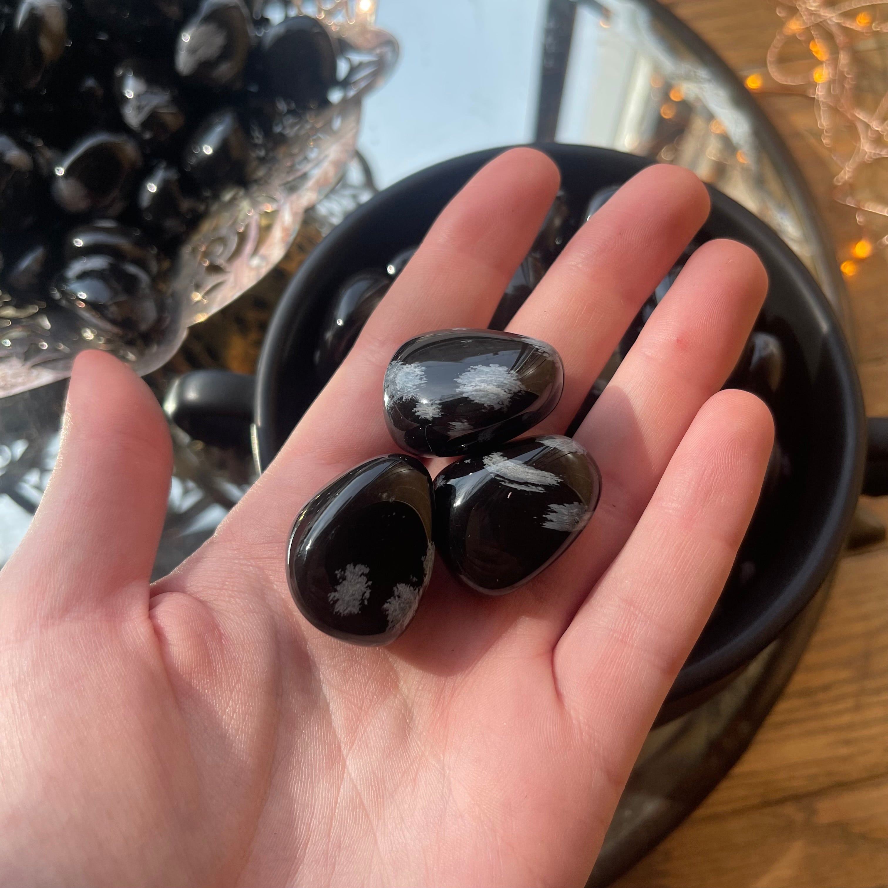 Snowflake Obsidian - Set of 3 Tumbles
