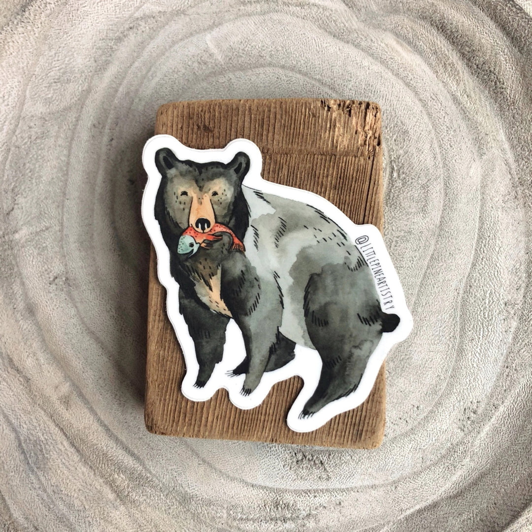 Black Bear Fishing Sticker