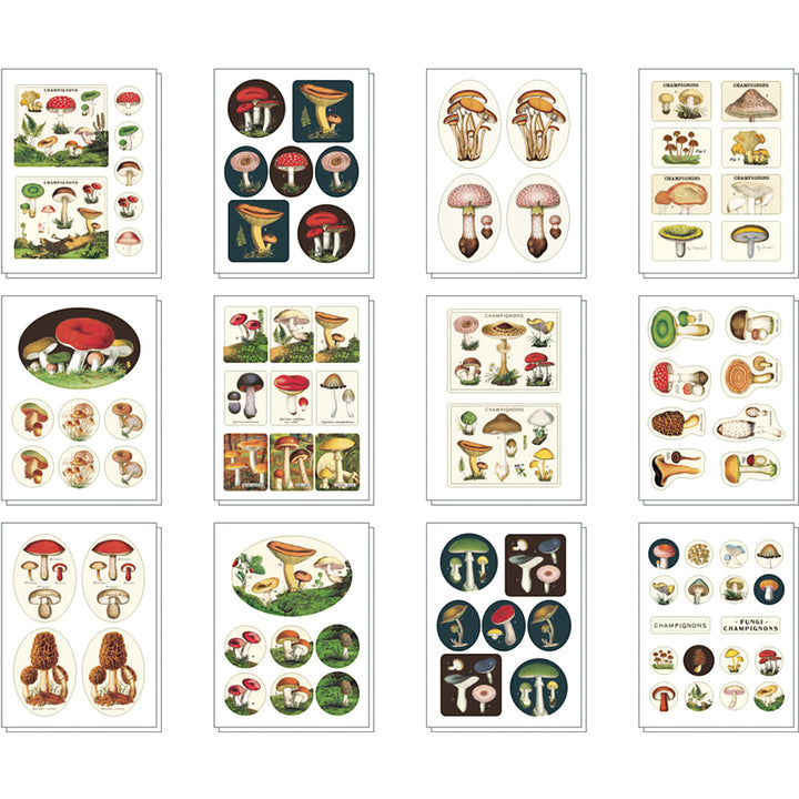 Vintage Mushrooms Sticker Collection