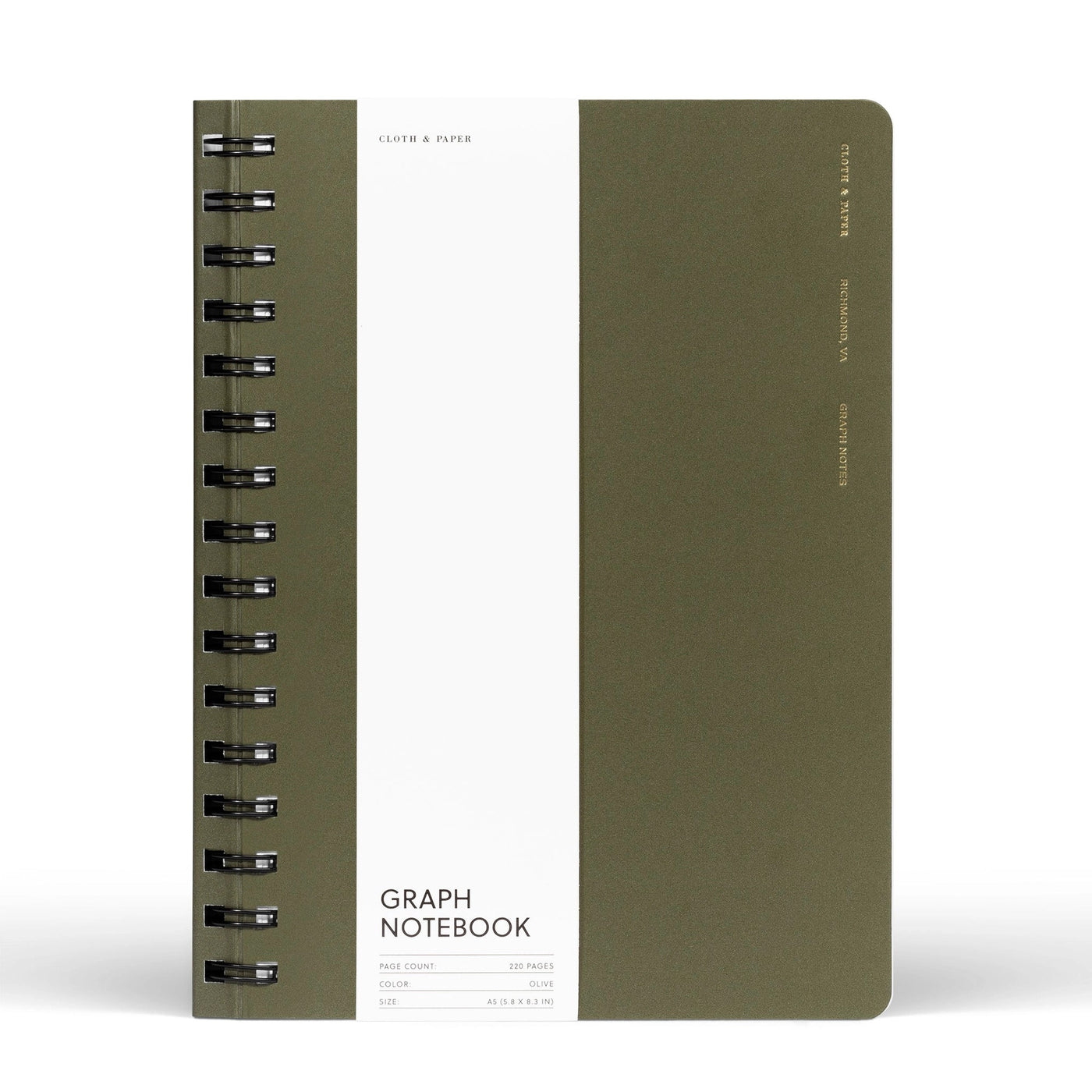 España A5 Spiral Notebook - Olive