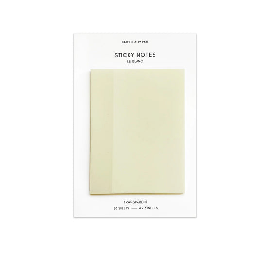 Transparent Rectangular Sticky Notes - Le Blanc Large 4x3"