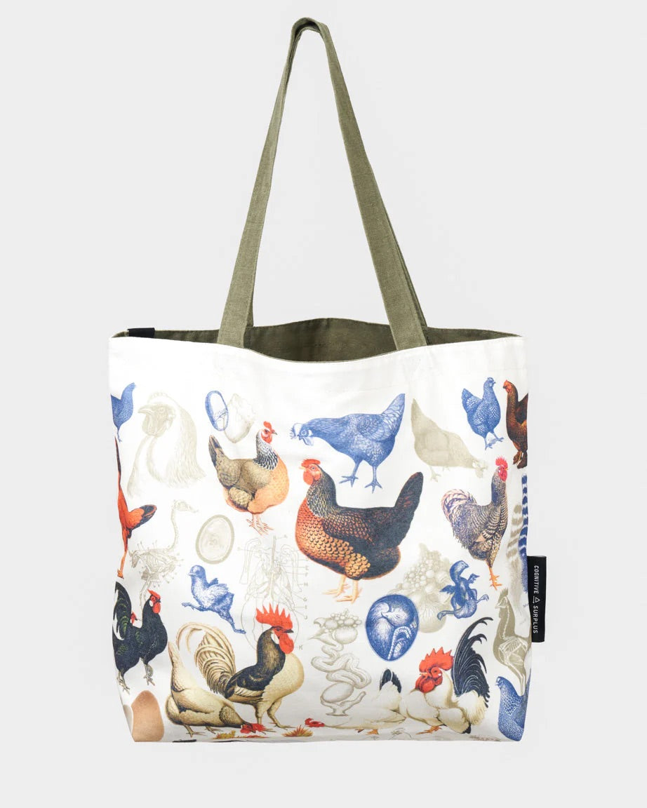 Chicken & Egg Reversible Canvas Tote