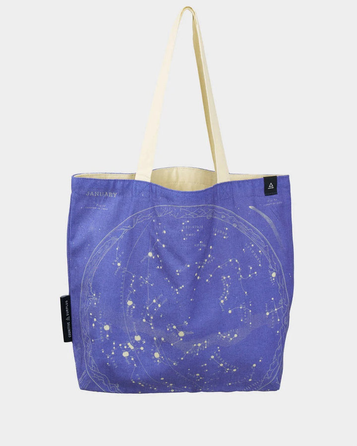 Star Chart (Blue) Reversible Canvas Tote
