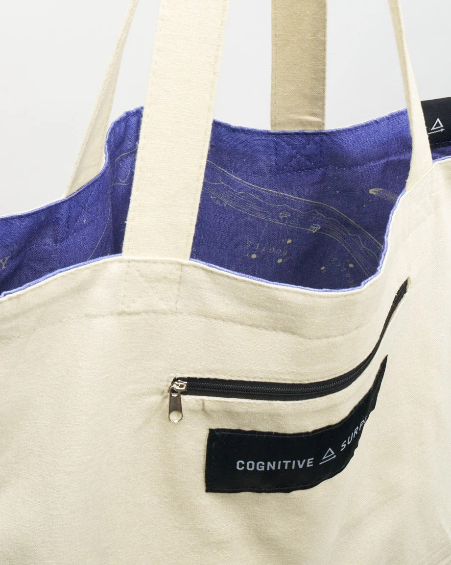 Star Chart (Blue) Reversible Canvas Tote