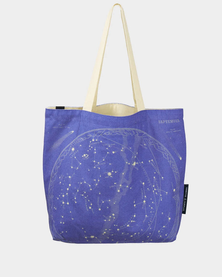 Star Chart (Blue) Reversible Canvas Tote