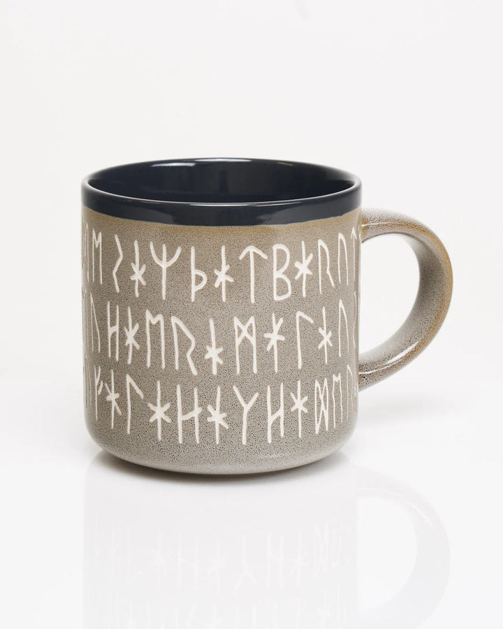 Norse Runes Carved Ceramic Mug