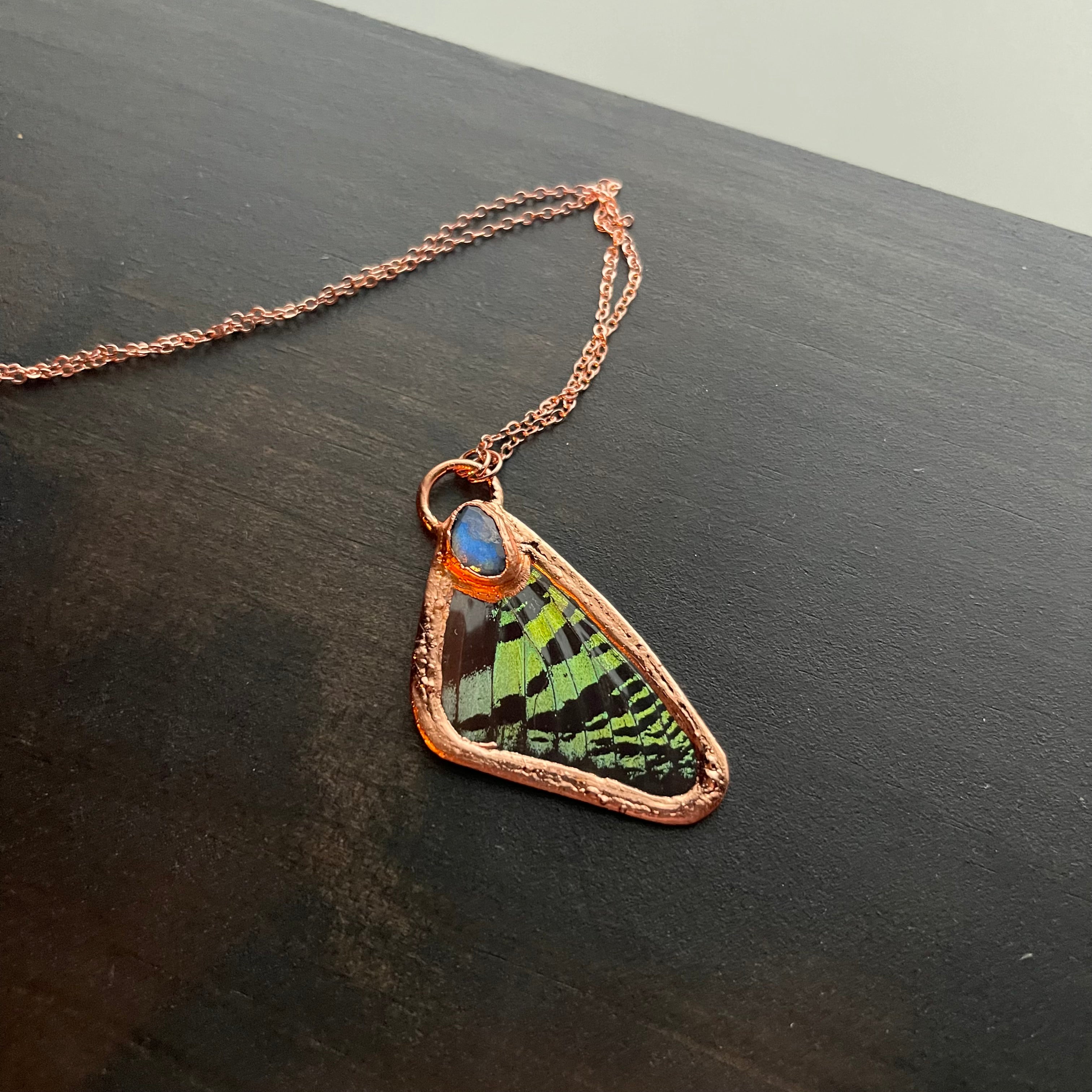 Butterfly Wing and Crystal Necklaces